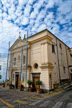 Vertical shot of a church in Raito, Amalfi Coast, Italy