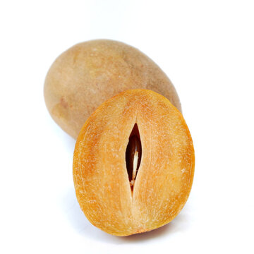 Sapodilla fruit isolated on a white background
