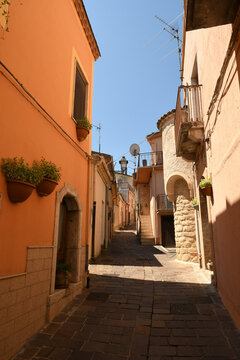 Narrow streets in the village of San Fele in Basilicata region of Italy