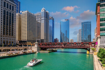 Fototapeta premium Chicago downtown skyline cityscape of USA