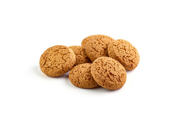 Crispy Oat Cookies, isolated on white background.