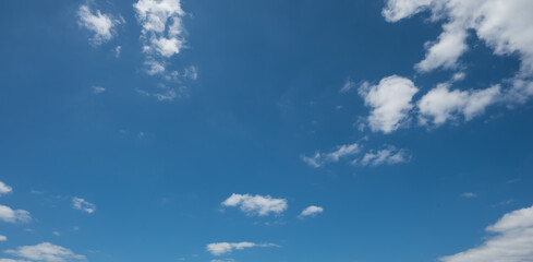Blue Sky With White Puffy Clouds background Sky Replacement