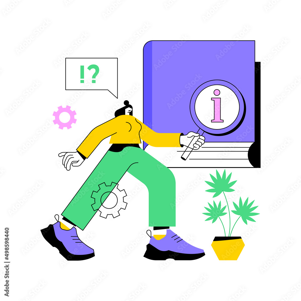 Poster user guide abstract concept vector illustration. electronic goods technical guide, manual for comput