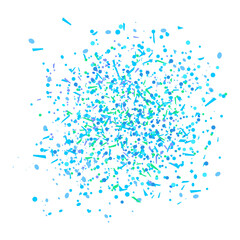 Confetti on isolated white background. Texture with many glitters. Holiday elements. Pattern for flyers, banners and textiles. Greeting cards