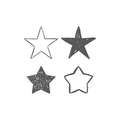 Star doodle collection. Hand drawn stars.