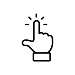 Hand click icon. Vector clicking pointer finger.