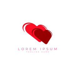 romantic hearts logo design love shape logo template