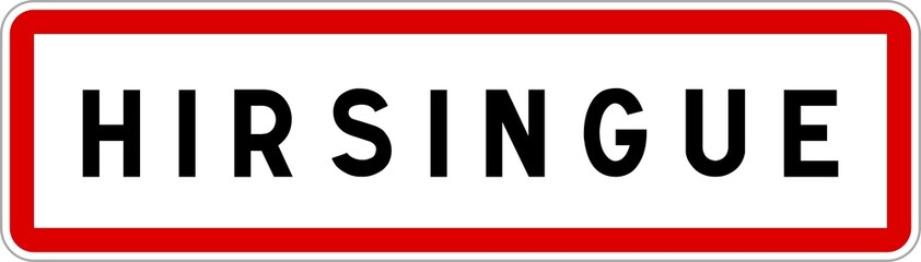 Panneau entrée ville agglomération Hirsingue / Town entrance sign Hirsingue