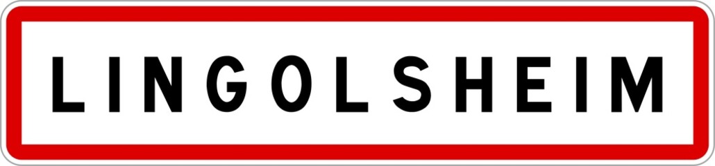Panneau entrée ville agglomération Lingolsheim / Town entrance sign Lingolsheim