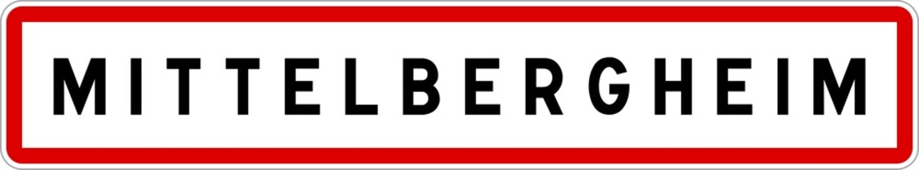 Panneau entrée ville agglomération Mittelbergheim / Town entrance sign Mittelbergheim