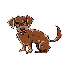 Fototapeta premium Cartoon style. The dog is angry, the disgruntled puppy growls. vector illustration