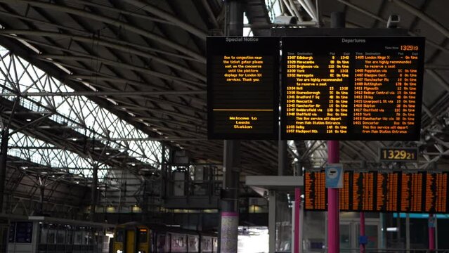 Train station with timetables 