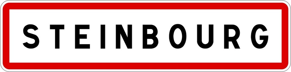 Panneau entrée ville agglomération Steinbourg / Town entrance sign Steinbourg