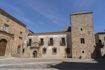 Beautiful shot of the Palacio Episcopal in Caceres, Spain