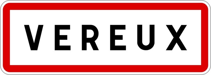 Panneau entrée ville agglomération Vereux / Town entrance sign Vereux