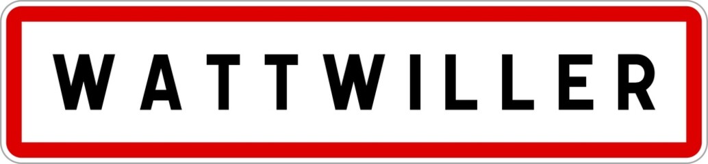 Panneau entrée ville agglomération Wattwiller / Town entrance sign Wattwiller