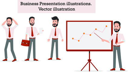 Digital Marketing illustrations. Business Presentation Vector . Trendy vector style