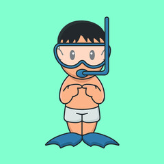 world environment day save the planet environment day underwater aquatic ecology cute character icon