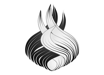 abstrakte Zwiebel Form im schlichten Schwarz Weiß