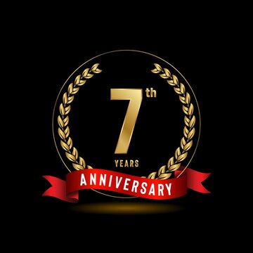 7th Anniversary logotype. Anniversary celebration template design for booklet, leaflet, magazine, brochure poster, banner, web, invitation or greeting card. Vector illustrations.