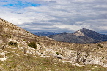 Mountains in the Dolmatia region in Croatia.