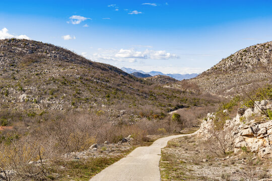 Mountains in the Dolmatia region in Croatia.