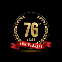 76th Anniversary logotype. Anniversary celebration template design for booklet, leaflet, magazine, brochure poster, banner, web, invitation or greeting card. Vector illustrations.