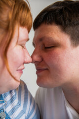 Close up of a lesbian couple.
