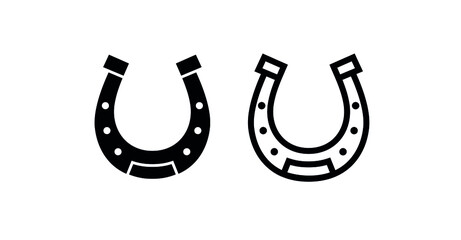 Horseshoe icon. Good luck symbol. Isolated vector illustration on a white background.