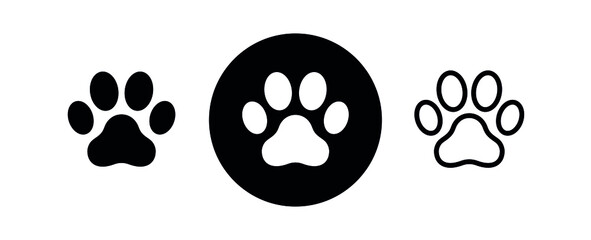 Fototapeta na wymiar Cat or dog footprint icon. Pets symbol. Paw print pictogram.