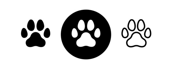 Cat or dog footprint icon. Pets symbol. Paw print pictogram. © Checha