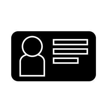 ID card, prawo jazdy, dow&oacute;d, paszport ikona wektorowa