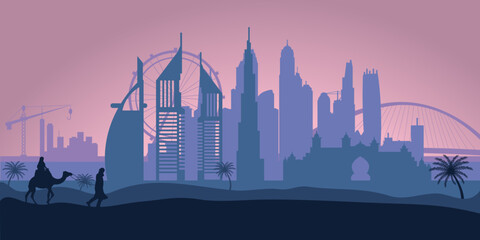 Dubai United Arab Emirates skyline city silhouette