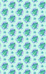 Beautiful watercolor flowers patterns on colorful background. Pattern design. Use any kind of print design