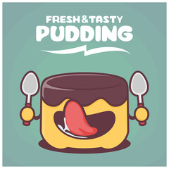 pudding cartoon. food vector illustration