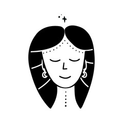 Symbol sign with inscription. Virgo. Vector image of zodiac sign for astrology and horoscopes.