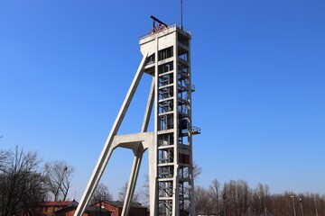 Coal mine headframe in Poland - obrazy, fototapety, plakaty