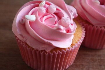 cupcake with pink frosting
