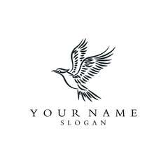 bird or phonix line vector logo