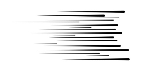 Black speed lines for Comic, motion effect.