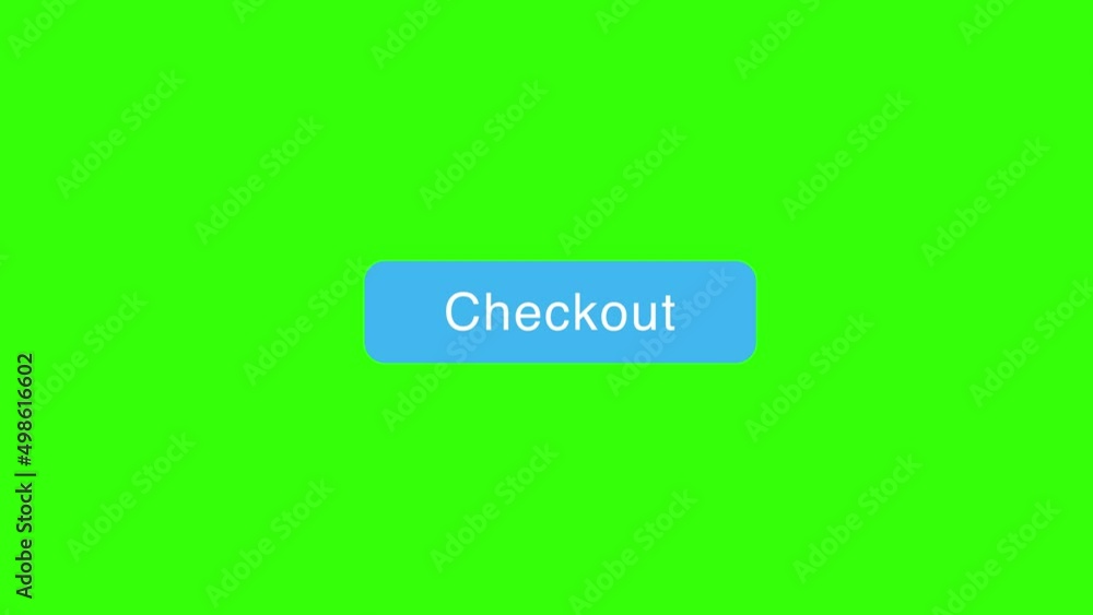 Poster checkout button clicking animation 4k green screen. button animations style