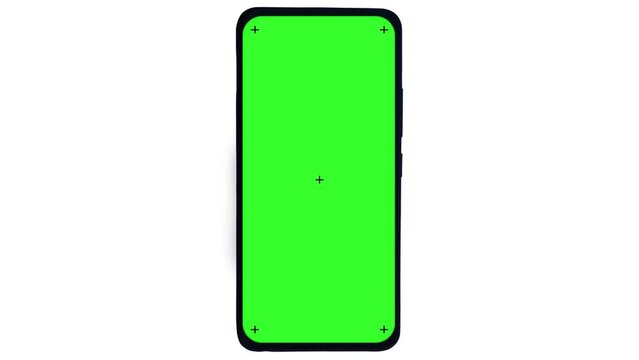 Isolated Mobile Screen with Green Screen Element 4K Animation. Empty Mobile Screen backdrop