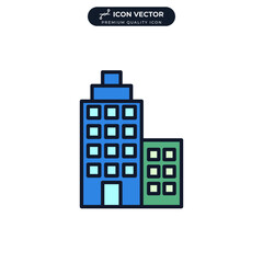 corporate building icon symbol template for graphic and web design collection logo vector illustration