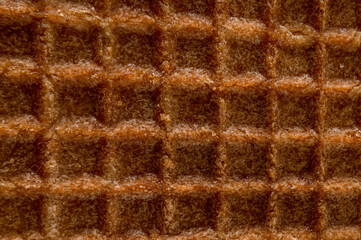 Stroopwafels or Dutch waffle texture close up macro background