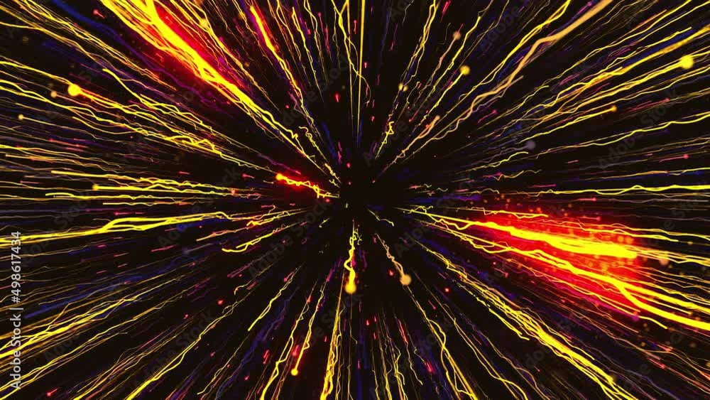 Aufkleber colorful fireworks animation on a black background. motion. yellow and red exploding fireworks in th