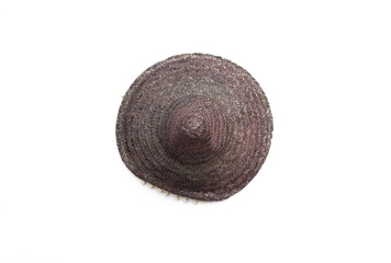 old mexican sombrero isolated on white background