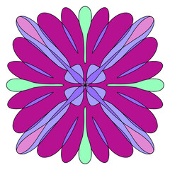 Abstract illustration background pattern flower. 70's Retro, pattern for tee - t shirt and sweatshirt. Colorful Traditional Textile Embroidery Style from Floral Composition - Vector