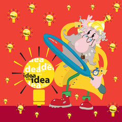 crazy scientist and idea concept