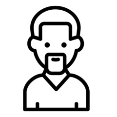 Obraz premium Man Beard User Avatar Flat Icon Isolated On White Background
