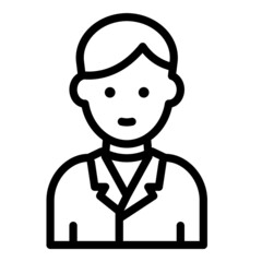 Man User Avatar Flat Icon Isolated On White Background